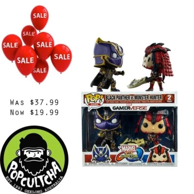 Marvel vs. Capcom - Black Panther Vs Monster Hunter Pop! Vinyl Figures "New" - image 1 of 2