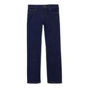 Wonder Nation Girls Straight Leg Stretch Jeans w/ Adjustable Waist, Size 7 - Picture 1 of 9