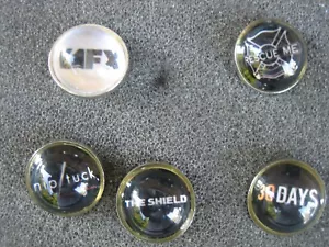 FX tv Glass PUSH PIN Set 5 pc Decorative Memo Board Office NIP/TUCK The Shield - Picture 1 of 6