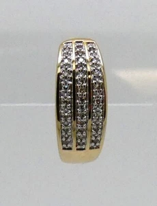 SOLID 10CT YELLOW GOLD DIAMOND SINGLE MHJ HUGGIE EARRING - ONE EARRING ONLY - Picture 1 of 15