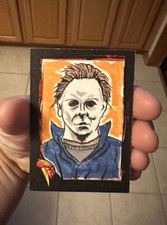 HALLOWEEN MICHAEL MYERS 1/1 SKETCH CARD BY ARTIST Matt Eng FRIGHT RAGS AUTO