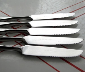 1 oder mehr sehr seltenes Lauffer Bedford Wellenschliff Tafelmesser MidCentury Modern - Bild 1 von 5