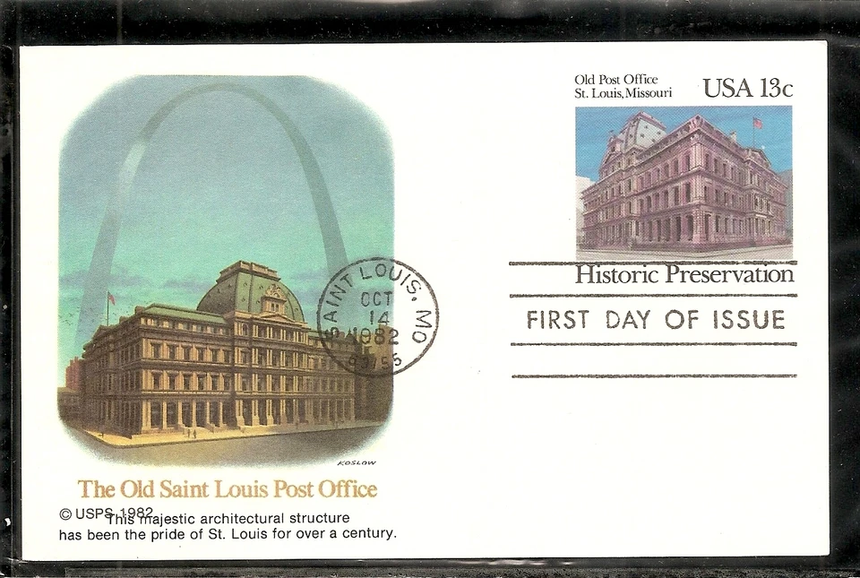 US SC # UX97 Old Post Office St Louis , Missouri FDC. Fleetwood Cachet - Image 1 of 1