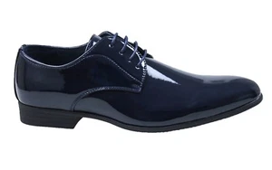 Diamond Class Herrenschuhe Dunkelblau Hochglanz Lack Formell Elegant Zeremonie - Bild 1 von 3