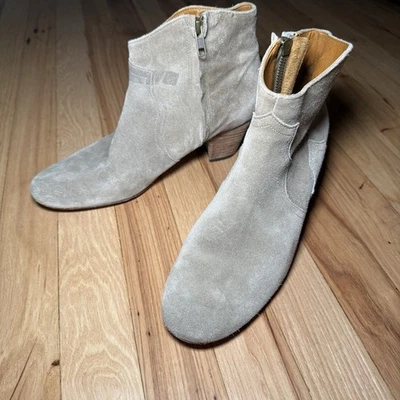 Isabel Marant The Dicker Western Suede Ankle Booties Taupe FR 41 - Image 1 of 4