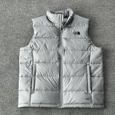 Chaleco The North Face Para Hombres XL Gris 550 Plumón Puffer Aislado Chaqueta Sin Mangas Foto 1 de 4