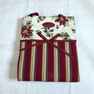 Longaberger Red Holiday Stripe Holiday Botanical Gift Bag New In Bag - Picture 1 of 7