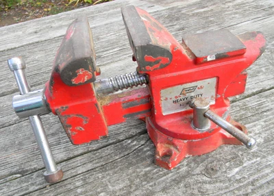 Винтажный Ludell 3 1/2 дюйма сверхпрочный железный верстак зажим поворотные тиски захват инструмент наковальня - Изображение 1 из 4