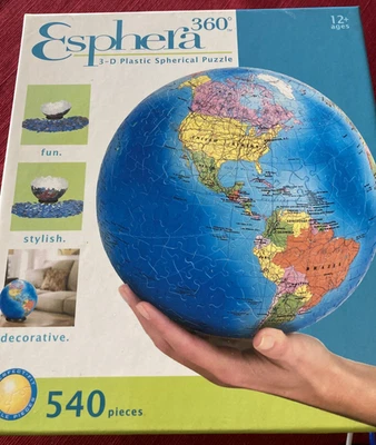 Esphera 360 grados 3D plástico rompecabezas esférico, 540 piezas, edades 12+ 9” diámetro Foto 1 de 3
