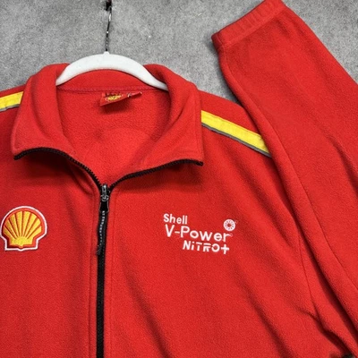 壳牌 V-Power 赛车夹克红羊毛全拉链赛车男女通用大号硝基 — 第 1/4 张图片