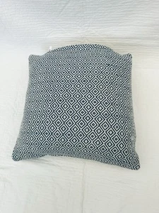 John Lewis Diamonds Cushion, Indian Blue 45x45cm - Picture 1 of 6