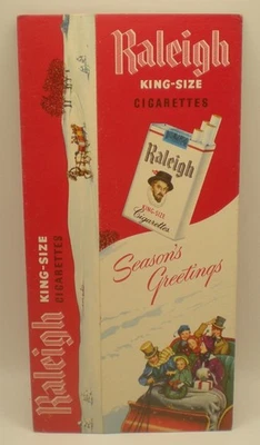 Caja vacía de cartón de cigarrillos vintage Navidad NOS Raleigh Foto 1 de 3