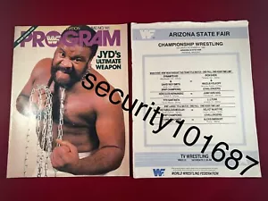 WWF WWE Magazine Program Vol 141 Junkyard Dog Hulk Hogan Kamala Match Card - Picture 1 of 7