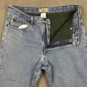 Vintage LL Bean Men’s 36x28 Double L Jeans Classic Fit Fleece-Lined Straight Leg - Picture 1 of 11