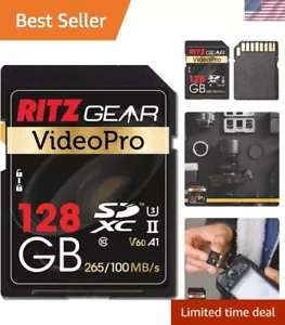 128GB High-Speed SDXC UHS-II Card, Waterproof, Shock-Proof - Ideal for DSLR & 8K - Picture 1 of 8