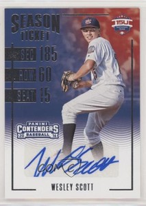 2016 Elite Extra Edition USA Baseball Contenders Season Ticket Wesley Scott Auto