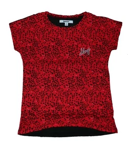 DKNY Big Girl's Rock Star Pocket Tee Red Black Top Size Small 6-8 Years New - Picture 1 of 3