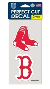 Boston Red Sox 4x4 Perfect Cut Set of 2 Decal [NEW] MLB Car Emblem Sticker - Picture 1 of 1