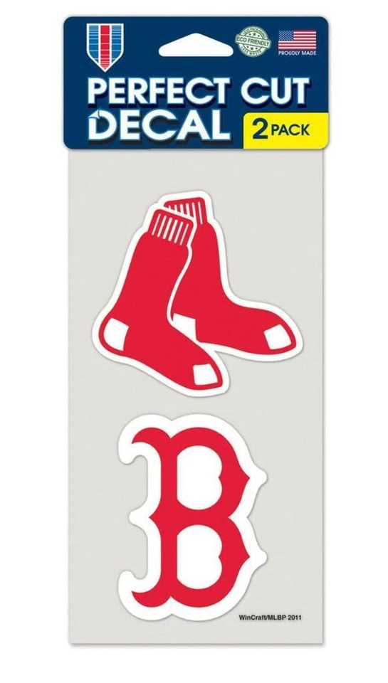 Boston Red Sox 4x4 Perfect Cut Set of 2 Decal [NEW] MLB Car Emblem Sticker - Image 1 of 1