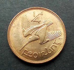 Ireland 1959 | Irish 1/4d | Farthing | Woodcock | KM.9 | UNC - Picture 1 of 2