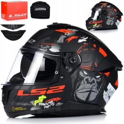 LS2 FF808 STREAM II Monkey Integralhelm Motorradhelm mit Sonnenblende XS-3XL - Bild 1 von 4