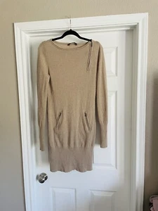BCBG Maxazria L Caramel 100% Cashmere Cowl Poncho Sweater - Picture 1 of 6