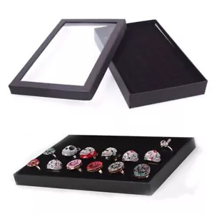 36 Slots Jewelry Ring Display Organizer Case Holder Earring Tray Storage Box - Picture 1 of 12