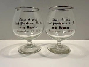 East Providence High School Class of 1954 Reunion Glasses - Picture 1 of 1