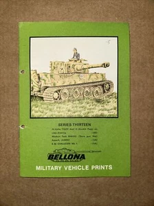 Bellona Military Vehicle Prints Booklet - Number 13 Thirteen - Tiger Jumbo MB8 - Picture 1 of 2
