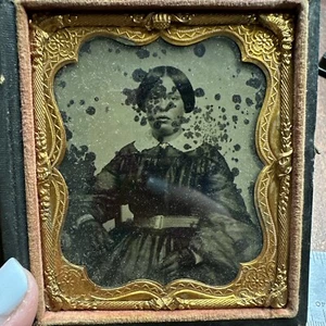 Ambrotype Photo in Case Woodward African American? 1859 Signed Photographer - Picture 1 of 11