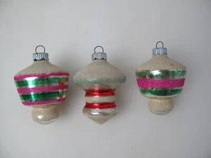 Lot of 3 Shiny Brite UFO Glass Christmas Ornament - Picture 1 of 10