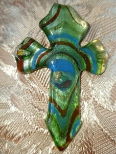CIONDOLO CROCE CELTICA -VETRO DI MURANO.,, - Imagen 1 de 1