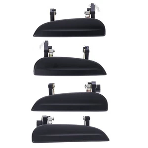 4pc Front Rear Left & Right Outer Door Handle Black For Kia Rio 2002 -2005 - Picture 1 of 7
