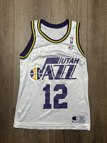 Vintage 90s Champion NBA Utah Jazz John Stockton Jersey Size 36 Cover