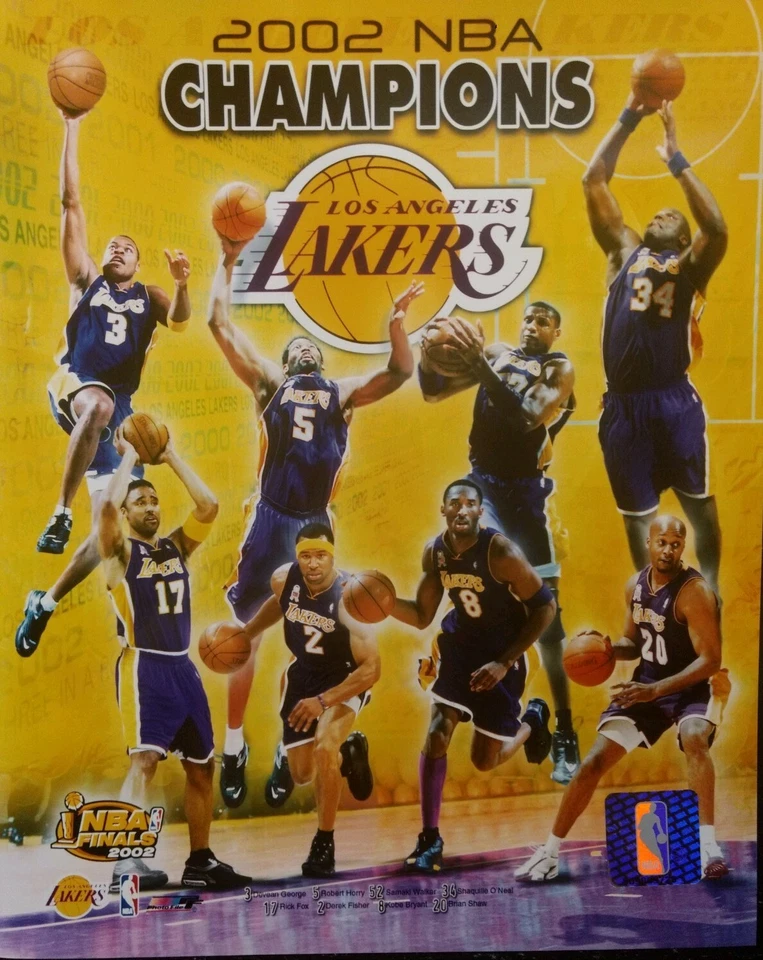 LOS ANGELES LAKERS 2002 NBA Champions Team Composite 8x10 PHOTO - Image 1 of 1