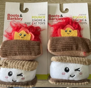 (2) Boots and & Barkley Catnip Pounce Cat S’more and Fire Toy Kitty Catnip NEW - Picture 1 of 2