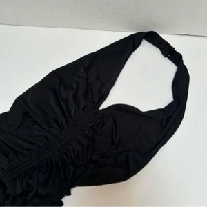 Jill Jill Stuart Black Halter Maxi Black Jersey Stretch Ruched Dress size 0 - Picture 1 of 8