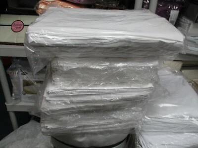 DISCOUNT LINENS HOME BRANDS 12 Pack of Bed Sheets Flat Soft White 130 Thread Count Bed Size TWIN Bulk Set !