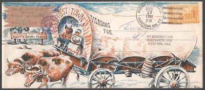 1951 Knotts Berry Farm FIRST DAY Ghost Town Rural Station Cover FDC - Image 1 of 2