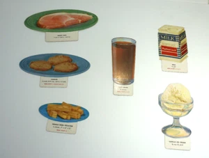 Lote de 6 tarjetas flash de cartón troquelado de nutrición escolar vintage de los años 60 - Imagen 1 de 7