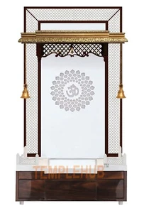 Tempio in legno con luci a LED |Tempio personalizzato| Mandir in legno|Puja Ghar|Mandap - Foto 1 di 5