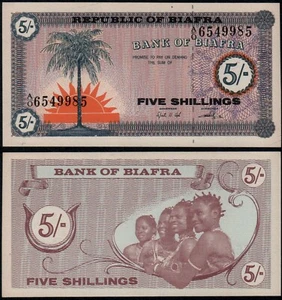 BIAFRA 5 SHILLINGS (P1) N. D. (1968) UNC - Picture 1 of 1