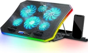TopMate C12 Laptop Cooling Pad RGB Gaming Notebook Cooler for Desk and Lap Use - Picture 1 of 6