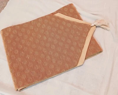 Tawny Peach Table Runner Hand Made Extra Long 74" With Tassels Lined  - Image 1 of 4