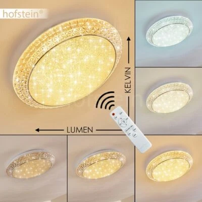LED Ceiling Light Dimmable Lamp Living Bedroom Room Remote Control Crystal - Image 1 of 4