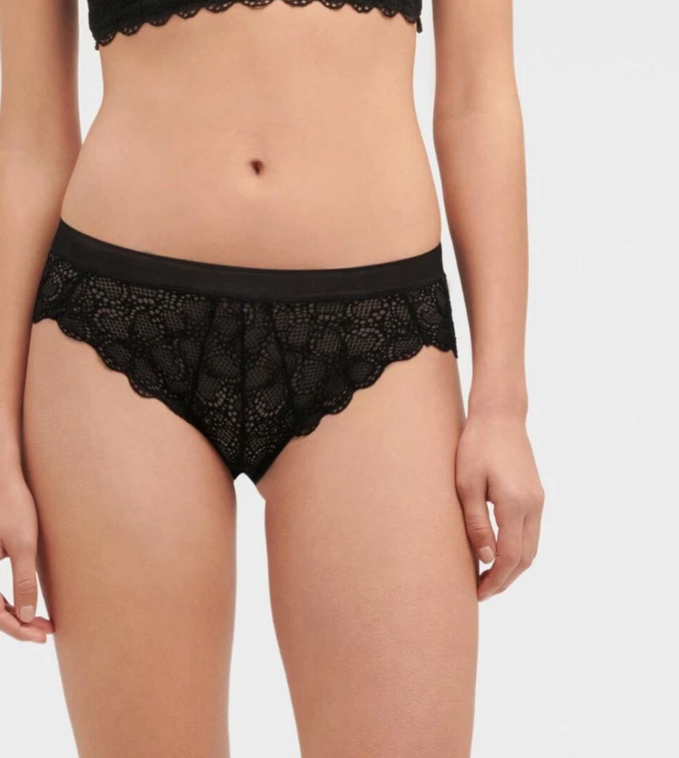 DKNY Women's Superior Lace Brazilian Bikini Panty, Black, SMALL - Image 1 of 1