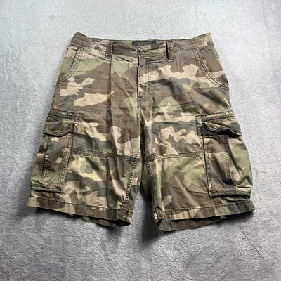 RaRe Vintage Old Navy Surplus Co Y2K Woodland Camo Cargo Shorts Baggy Mens Sz 34 - Image 1 of 4