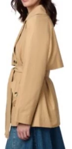 GEORGES MARCIANO Vtg 90s Womens Linen Bld Classic Belted Safari Jacket-Size 12 - Picture 1 of 12