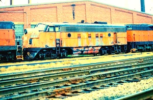 DUPLICATE SLIDE BESSEMER & LAKE ERIE F-7 #721 GREENVILLE, PA OCTOBER 27, 1985 - Picture 1 of 1