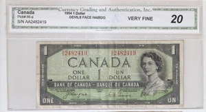 Kanada 1 Dollar 1954 "Teufelsgesicht" sign. Coyne-Towers VF-20 - Bild 1 von 2